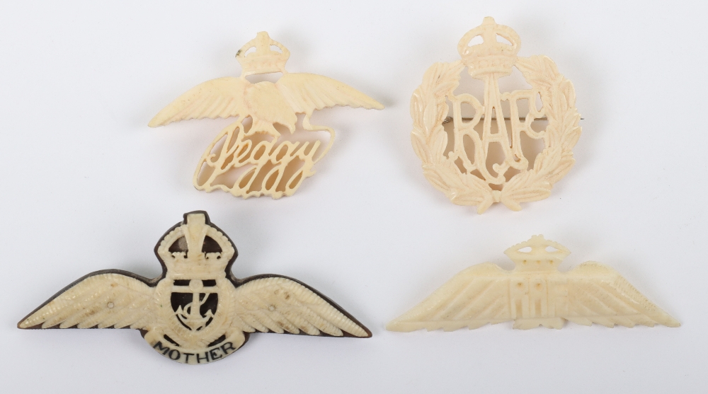 4x WW2 Period Sweetheart Brooches of RAF Interest