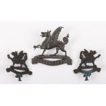 Breckonshire Battalion South Wales Borderers Officers Service Dress Cap & Collar Badge Set