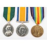 Great War Territorial Force Efficiency Medal Group of Three 1st Wessex Field Ambulance Royal Army Me