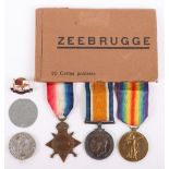 Great War 1914-15 Star Trio and Silver War Badge Medal Group to a Chief Petty Officer in the Royal N