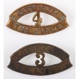 3rd & 4th City Battalion Kings Liverpool Regiment Shoulder Titles