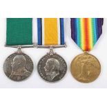 An Unusual Medal Group of Three Covering Service in the Royal Navy Reserve and Devonshire Regiment