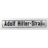 Third Reich Period Adolf Hitler Strasse Enamelled Street Sign