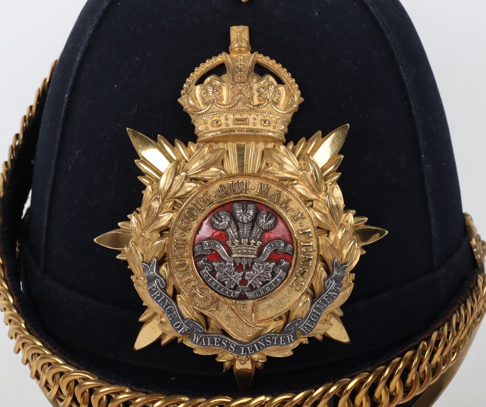 Post 1902 Prince of Wales Leinster Regiment Officers Home Service Helmet Attributed to Lieutenant Co - Image 11 of 11