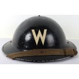 WW2 British Home Front Wardens Steel Helmet