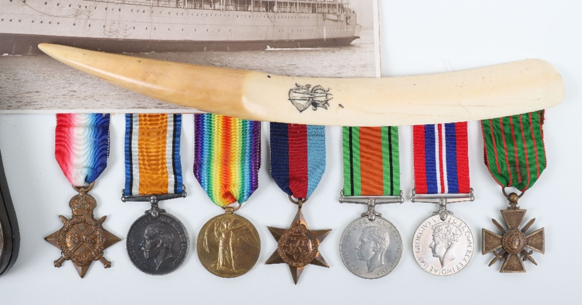 An Interesting Great War and Second World War Medal Group of Seven Awarded to an Officer Present on - Image 2 of 12