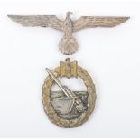 WW2 German Kriegsmarine Coastal Artillery War Badge by Schwerin Berlin