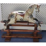 A G & J Lines carved and painted wooden Rocking Horse, early 20th century,