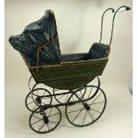 A good English Victorian child’s doll pram,