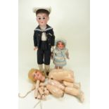 A large Max Handwerck bisque head child doll, German circa 1910,