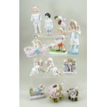 Collection of various German glazed and bisque dolls and figurines, circa 1910s/20s,