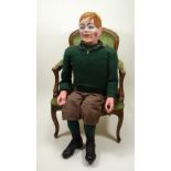 A large professional Ventriloquist Dummy, 1930s,