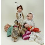 Composition doll dressed as Pierotte,