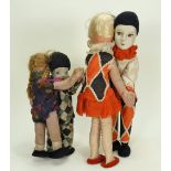 Dean’s Rag Book Harlequin cloth dancing dolls, 1920s,