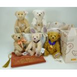 Five Steiff collectors Teddy Bears,