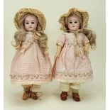 Twin A.M 1894 bisque head dolls, German, circa 1910,