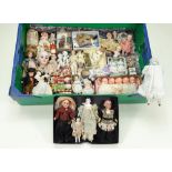 Collection of various miniature bisque and bisque head doll, various dates,