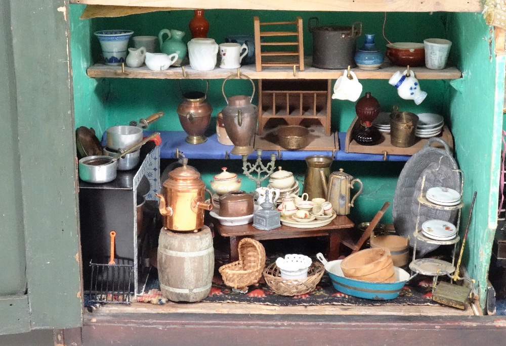 A rare and early 19th century English Dolls House cupboard and contents, - Image 7 of 8