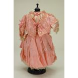 A good pink silk dress for French Bebe doll,