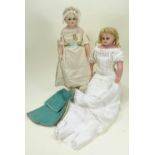Poured wax shoulder head doll, English circa 1860,
