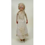 A fine George III early English painted wooden doll, circa 1780,