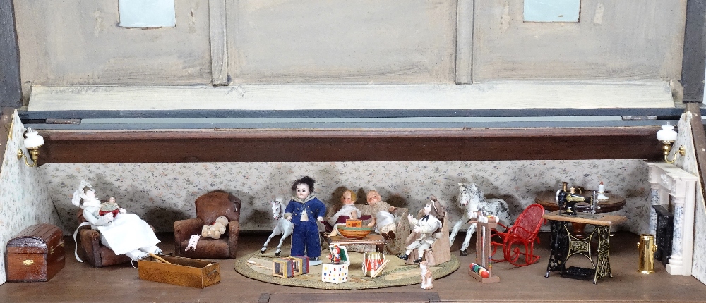 A good painted wooden Dolls House, English late 19th century, - Image 7 of 7