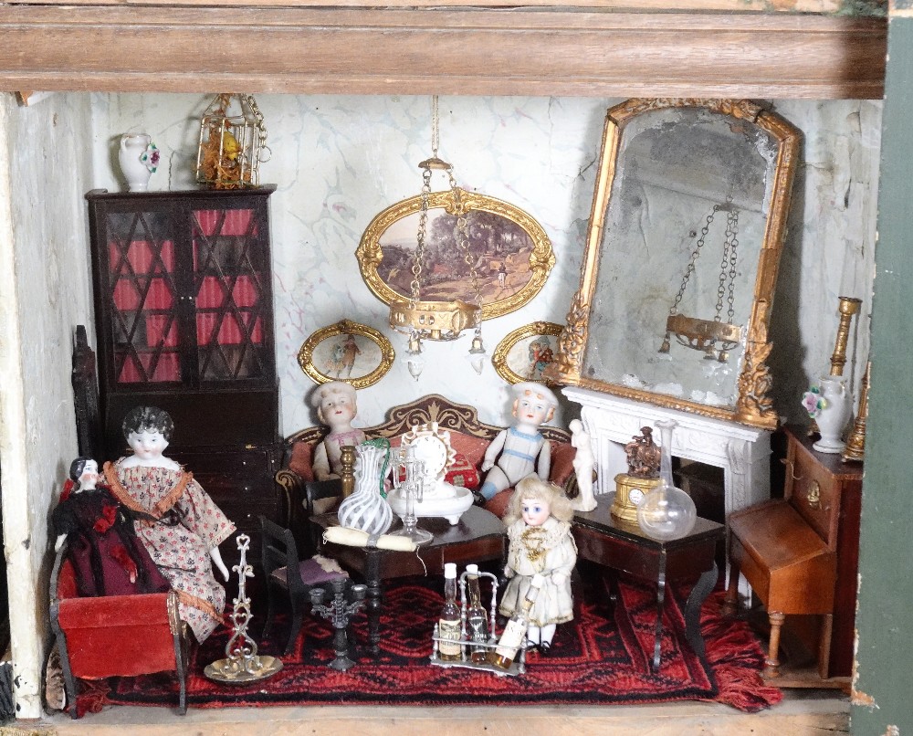 A rare and early 19th century English Dolls House cupboard and contents, - Image 3 of 8