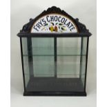 A Victorian Fry’s Chocolate counter top display cabinet,