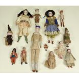 A collection of various miniature dolls, German circa 1910,