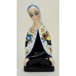 A Lenci Madonna glazed china figurine, Italian 1930s,