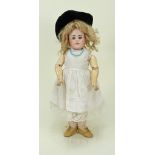 A Simon & Halbig closed mouth bisque head doll, German circa 1890,