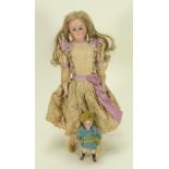 A closed mouth bisque shoulder turned head doll, German circa 1890,