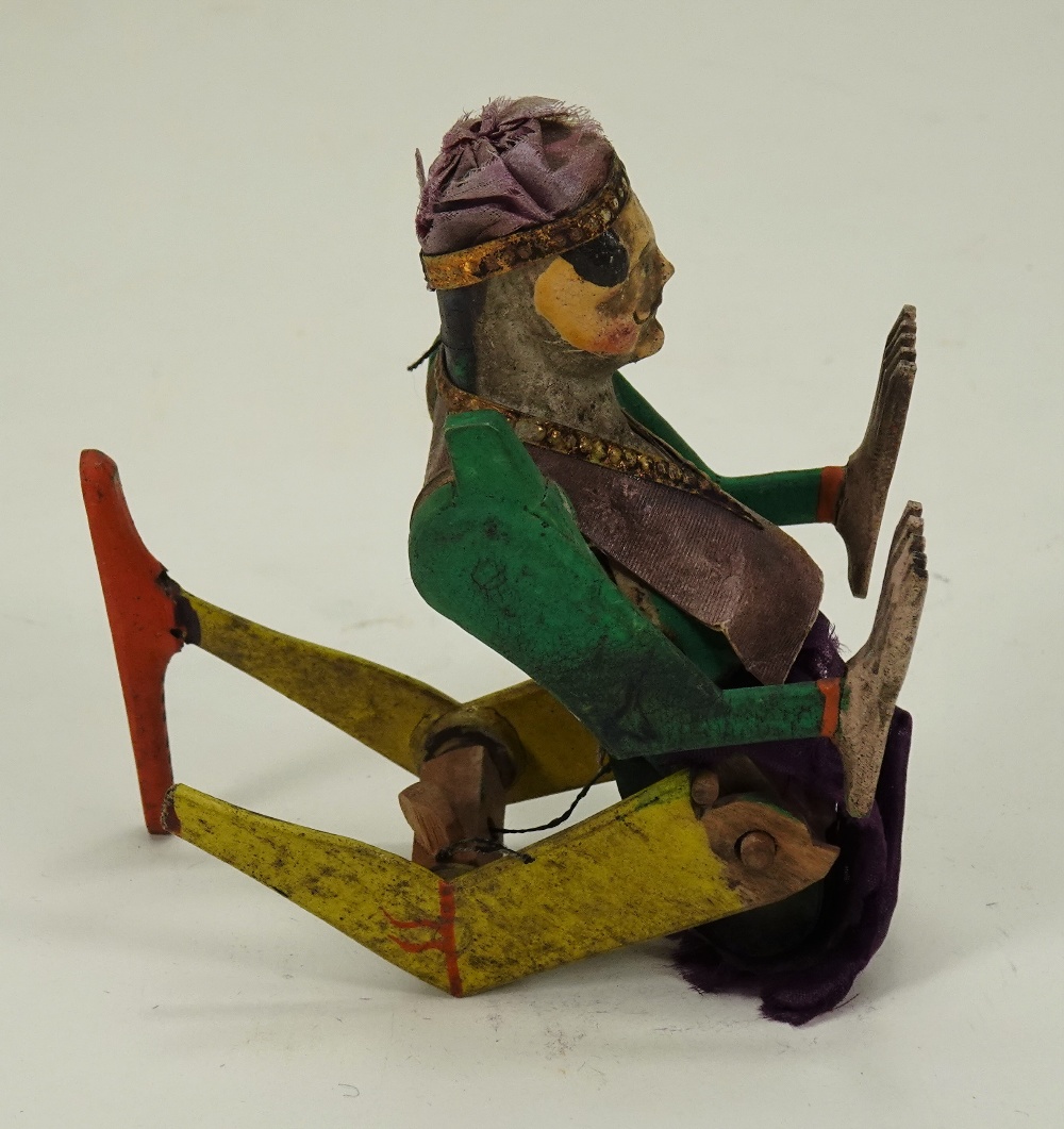 Rare early tumbling double acrobat toy, German mid 19th century, - Image 5 of 5