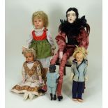 Collection of various dolls including a Kathe Kruse doll,