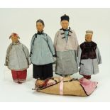 Family of early Door of Hope missionary carved wooden dolls with provenance, 1907/08,