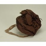 Brown silk 19th century Dolls bonnet,