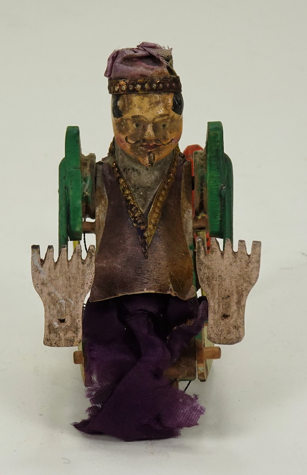 Rare early tumbling double acrobat toy, German mid 19th century, - Image 4 of 5