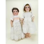 Two A.M 390 bisque head girl doll, German circa 1910,