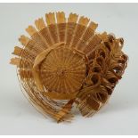 Rare late eighteenth century woven straw dolls bonnet,