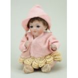 A small all-bisque Kestner baby doll, German circa 1915,