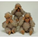 The ‘Three Wise Monkeys’ mohair soft toys, 1930s,
