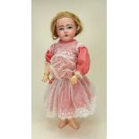 A good bisque head girl doll marked S, probably Kestner circa 1900,