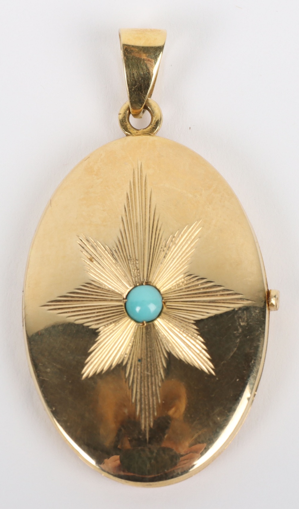 An 18ct gold and turquoise pendant locket - Image 3 of 6