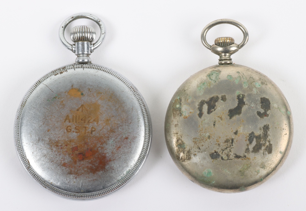 An Elgin GSTP (General Service Time Piece), with black dial, with another pocket watch (2) - Image 2 of 2