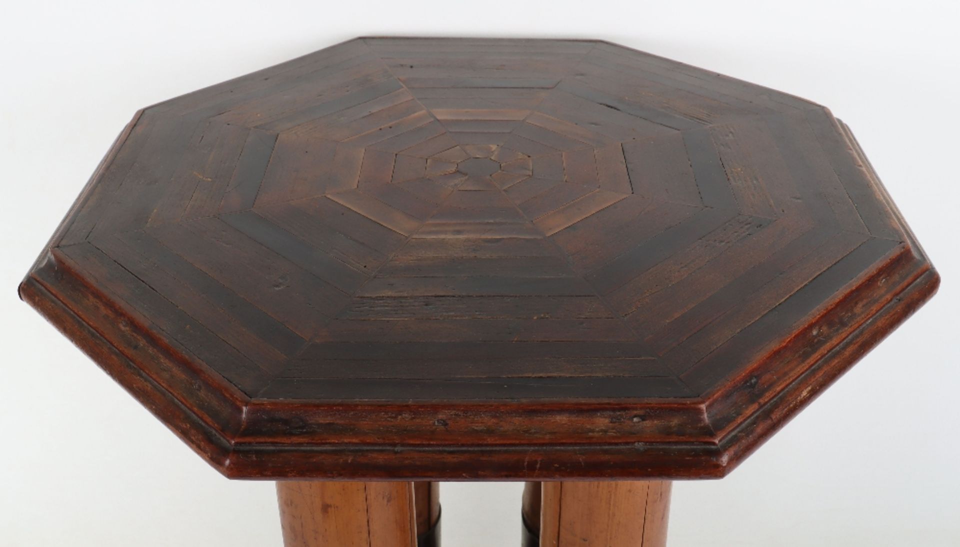 An interesting and unusual octagonal occasional table made up from various wrecks - Image 2 of 12