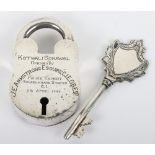 A British Colonial presentation padlock and key