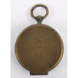 A 19th century brass pocket compass, engraved C.I.V (City of London Imperial Volunteers), Boer war p