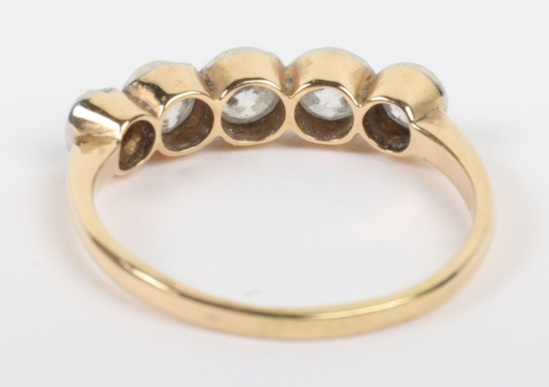 Early 20th century 18ct gold and five stone diamond ring - Image 5 of 5