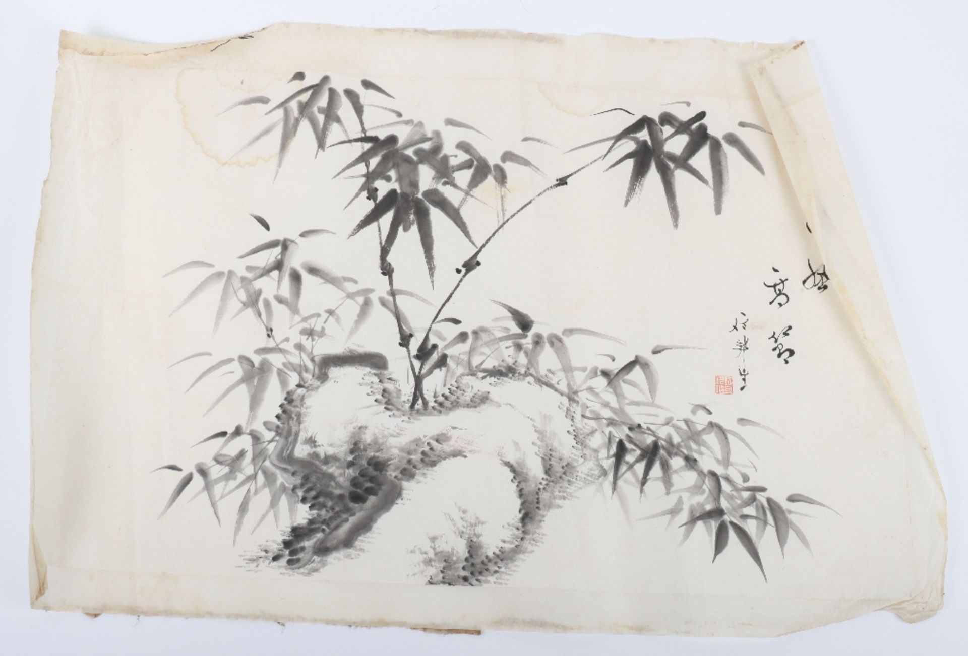 A selection of thirteen 19th and 20th century Japanese scroll paintings and calligraphies - Image 7 of 9