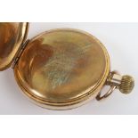 An engraved gold plated pocket watch awarded to military medal winner